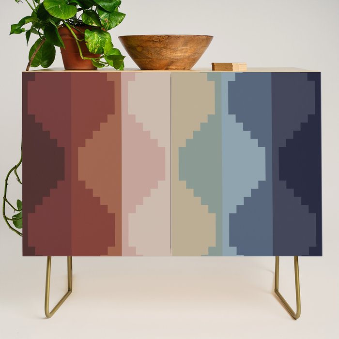 Geometric Aztec Pyramid Pattern III Credenza Gallery Image 1