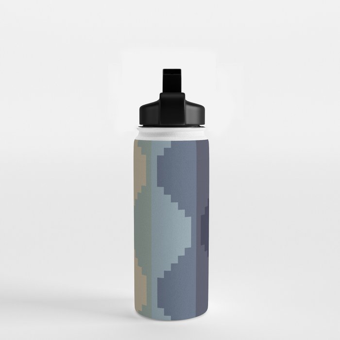 Geometric Aztec Pyramid Pattern III Water Bottle Gallery Image 2