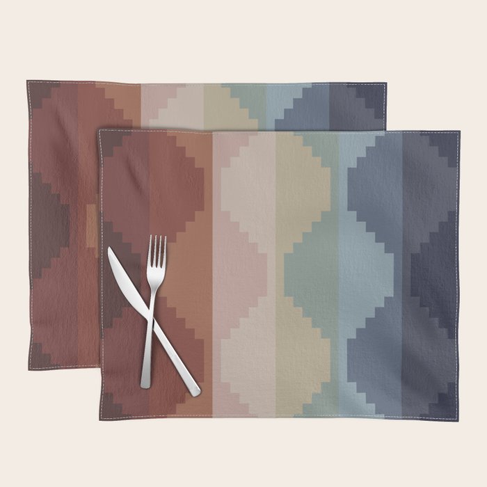 Geometric Aztec Pyramid Pattern III Placemat Gallery Image 1