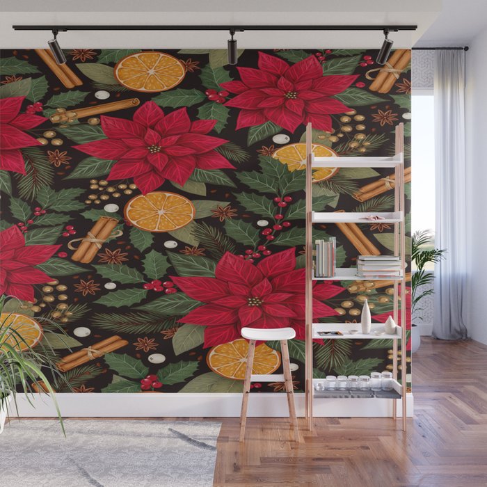 Christmas Stars and Spices Wall Mural Gallery Image 1