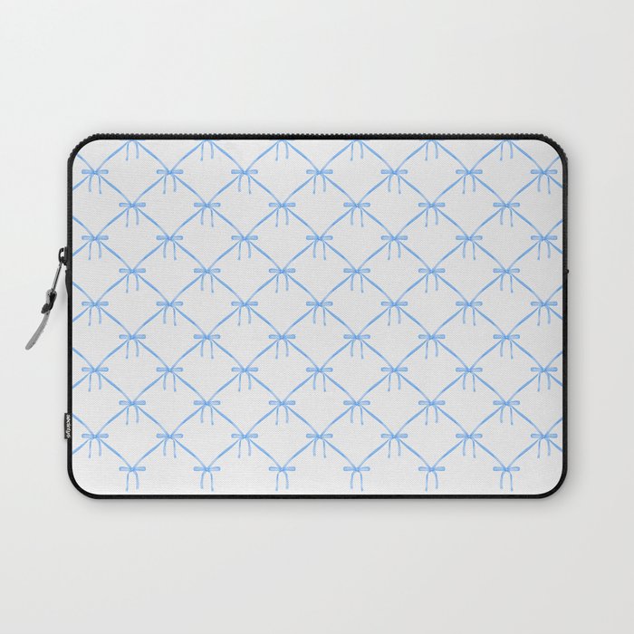 Bows & Ribbons Pattern VII Baby Blue Laptop Sleeve Gallery Image 1