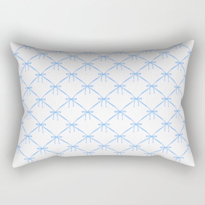 Bows & Ribbons Pattern VII Baby Blue Rectangular Pillow Gallery Image 2