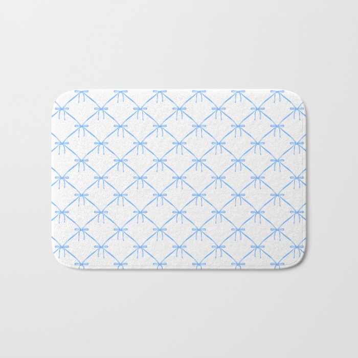 Bows & Ribbons Pattern VII Baby Blue Bath Mat Gallery Image 1