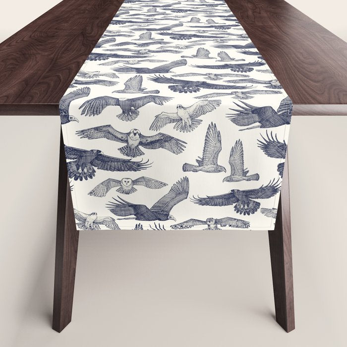 birds of prey blue Table Runner Gallery Image 1