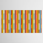 Retro Geo Chain Vertical Block Stripes Geometric Pattern Tablecloth Gallery Image 2