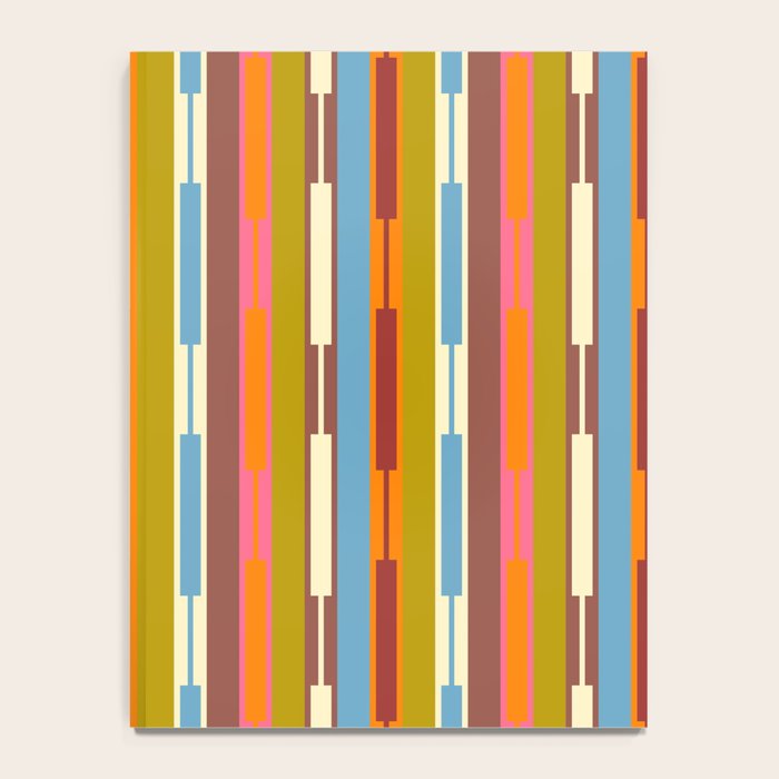 Retro Geo Chain Vertical Block Stripes Geometric Pattern Notebook Gallery Image 4