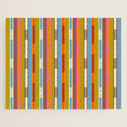 Retro Geo Chain Vertical Block Stripes Geometric Pattern Jigsaw Puzzle Gallery Image 1