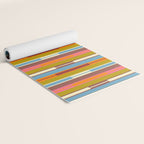 Retro Geo Chain Vertical Block Stripes Geometric Pattern Yoga Mat Gallery Image 2
