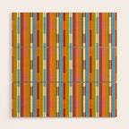 Retro Geo Chain Vertical Block Stripes Geometric Pattern Wood Wall Art Gallery Image 1