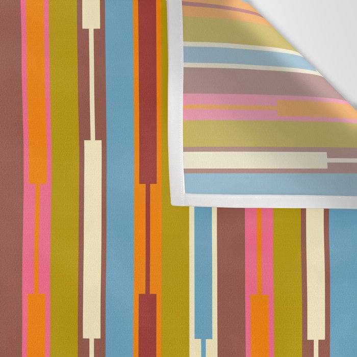 Retro Geo Chain Vertical Block Stripes Geometric Pattern Wall Tapestry Gallery Image 3