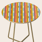 Retro Geo Chain Vertical Block Stripes Geometric Pattern Side Table Gallery Image 2
