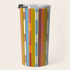 Retro Geo Chain Vertical Block Stripes Geometric Pattern Travel Mug Gallery Image 3