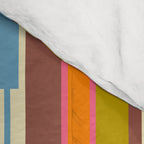Retro Geo Chain Vertical Block Stripes Geometric Pattern Comforter Gallery Image 4