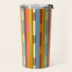 Retro Geo Chain Vertical Block Stripes Geometric Pattern Travel Mug Gallery Image 2