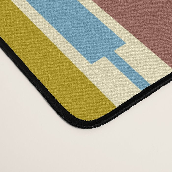 Retro Geo Chain Vertical Block Stripes Geometric Pattern Desk Mat Gallery Image 4