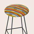 Retro Geo Chain Vertical Block Stripes Geometric Pattern Stool Gallery Image 2