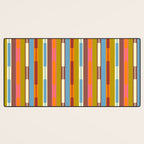 Retro Geo Chain Vertical Block Stripes Geometric Pattern Desk Mat Gallery Image 3