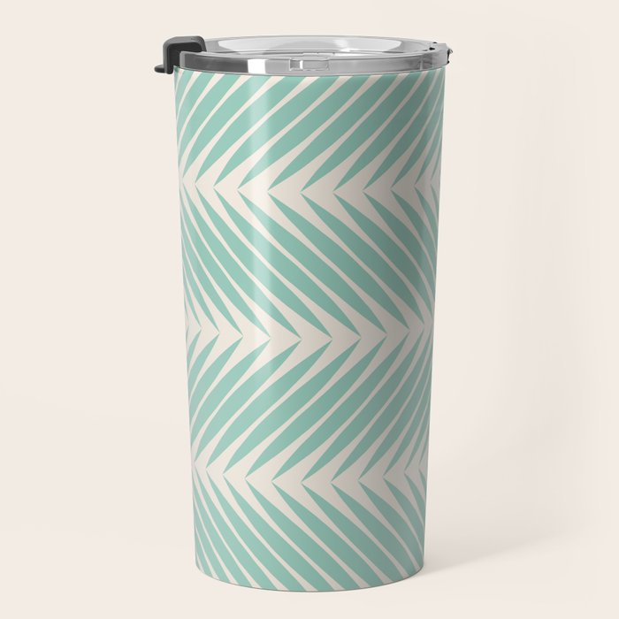 Palm Leaf Pattern - Turquoise Travel Mug Gallery Image 3