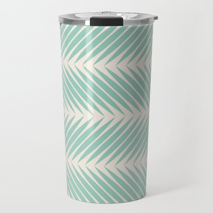 Palm Leaf Pattern - Turquoise Travel Mug Gallery Image 1