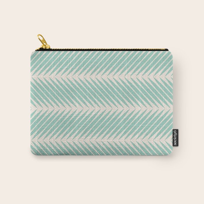 Palm Leaf Pattern - Turquoise Carry All Pouch Gallery Image 1