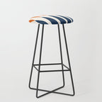 Abstract Shapes 106 Pattern in vintage Orange and Navy Blue  Stool Gallery Image 1