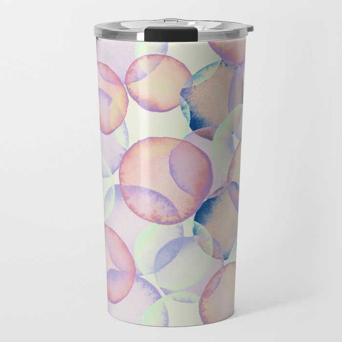 Watercolor circles overlay Travel Mug Gallery Image 1
