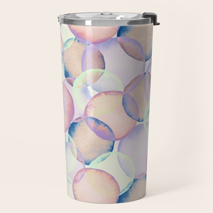 Watercolor circles overlay Travel Mug Gallery Image 2