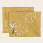 Monstera minimal - yellow Placemat Gallery Image 1