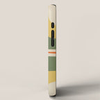 Retro Groove Mid Century Modern Abstract Pattern in Mossy Sage Olive Green Orange Mustard iPhone Case Gallery Image 2