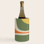 Retro Groove Mid Century Modern Abstract Pattern in Mossy Sage Olive Green Orange Mustard Wine Chiller Gallery Image 3