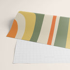 Retro Groove Mid Century Modern Abstract Pattern in Mossy Sage Olive Green Orange Mustard Wrapping Paper Gallery Image 2