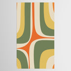 Retro Groove Mid Century Modern Abstract Pattern in Mossy Sage Olive Green Orange Mustard Tablecloth Gallery Image 2