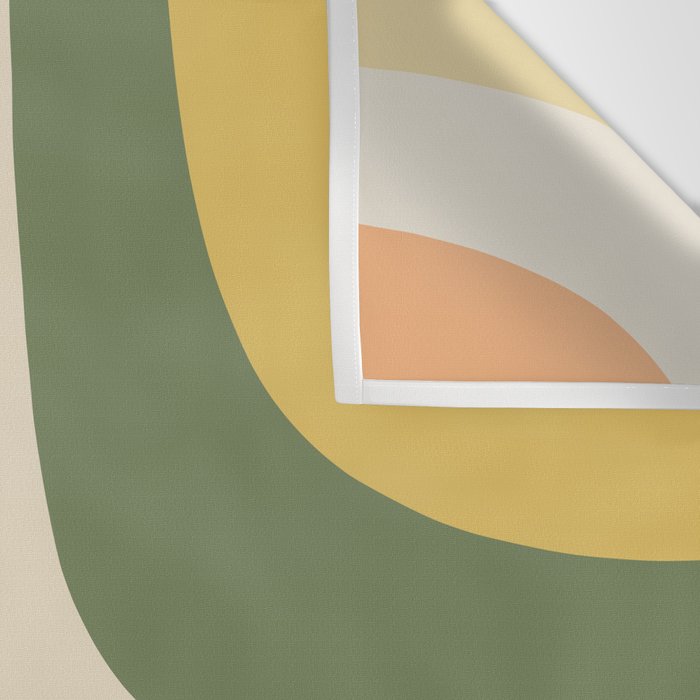 Retro Groove Mid Century Modern Abstract Pattern in Mossy Sage Olive Green Orange Mustard Wall Tapestry Gallery Image 3
