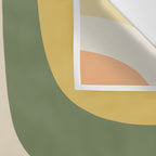 Retro Groove Mid Century Modern Abstract Pattern in Mossy Sage Olive Green Orange Mustard Wall Tapestry Gallery Image 3