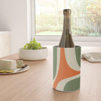 Retro Groove Mid Century Modern Abstract Pattern in Mossy Sage Olive Green Orange Mustard Wine Chiller Gallery Image 4