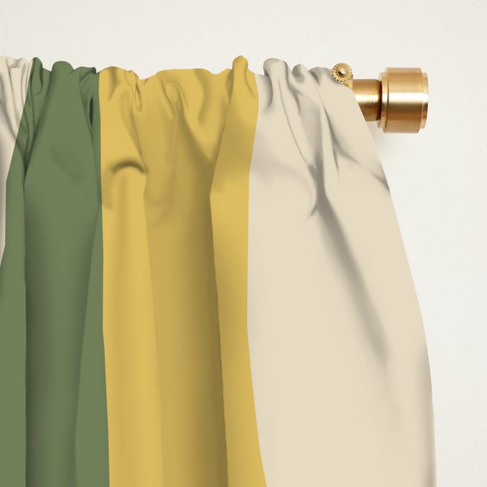 Retro Groove Mid Century Modern Abstract Pattern in Mossy Sage Olive Green Orange Mustard Window Curtain Gallery Image 2