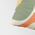 Retro Groove Mid Century Modern Abstract Pattern in Mossy Sage Olive Green Orange Mustard Pillow Sham Gallery Image 4