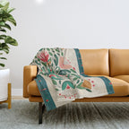 Dragonfly Folk Design Throw Blanket Gallery Image 1