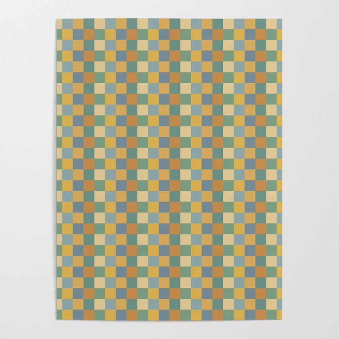 Checkered Multicolor Pattern XXVIII Vintage Summer Poster Gallery Image 4