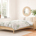 Elegant vintage green white roses shabby floral Duvet Cover Gallery Image 2