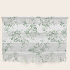 Elegant vintage green white roses shabby floral Wall Hanging Gallery Image 1