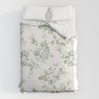 Elegant vintage green white roses shabby floral Duvet Cover Gallery Image 6