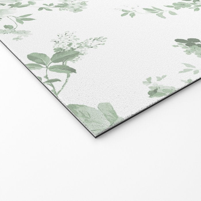 Elegant vintage green white roses shabby floral Welcome Mat Gallery Image 2