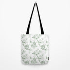 Elegant vintage green white roses shabby floral Tote Bag Gallery Image 2