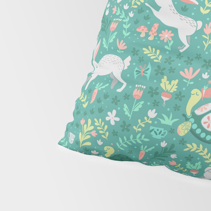 Spring Pattern of Bunnies with Turtles Pillow Sham Gallery Image 4