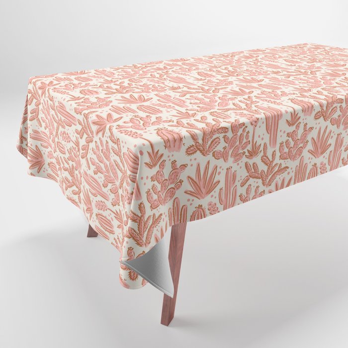 Cactus Desert - pink and copper Tablecloth Gallery Image 1