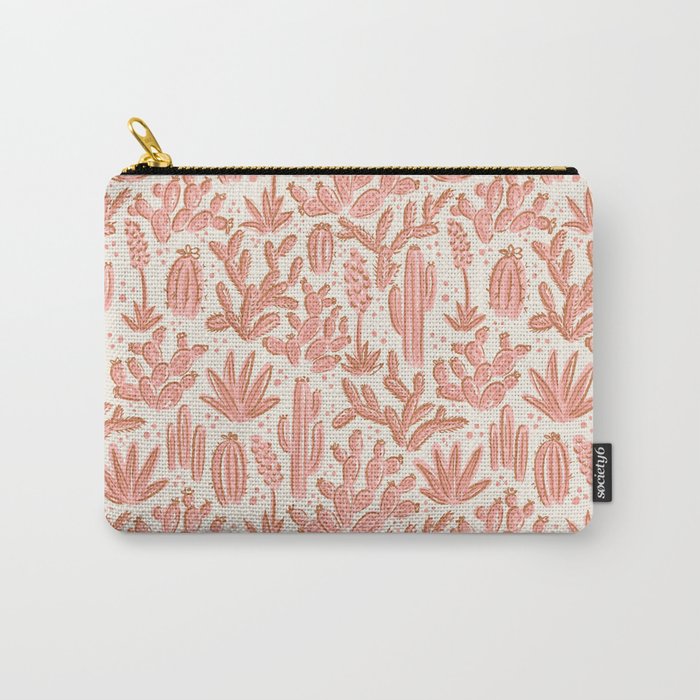 Cactus Desert - pink and copper Carry All Pouch Gallery Image 1