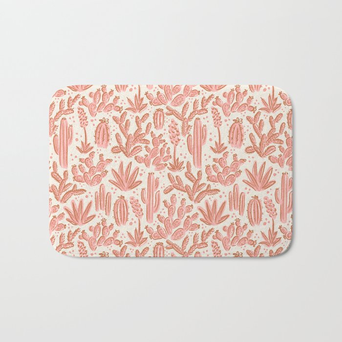 Cactus Desert - pink and copper Bath Mat Gallery Image 1