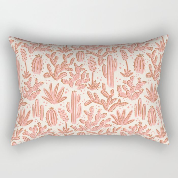 Cactus Desert - pink and copper Rectangular Pillow Gallery Image 2