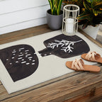 Mid Century Minimalist Black Ink Tribal Vase Abstract Vase Shapes Floral Plant Outdoor Rug Gallery Image 2